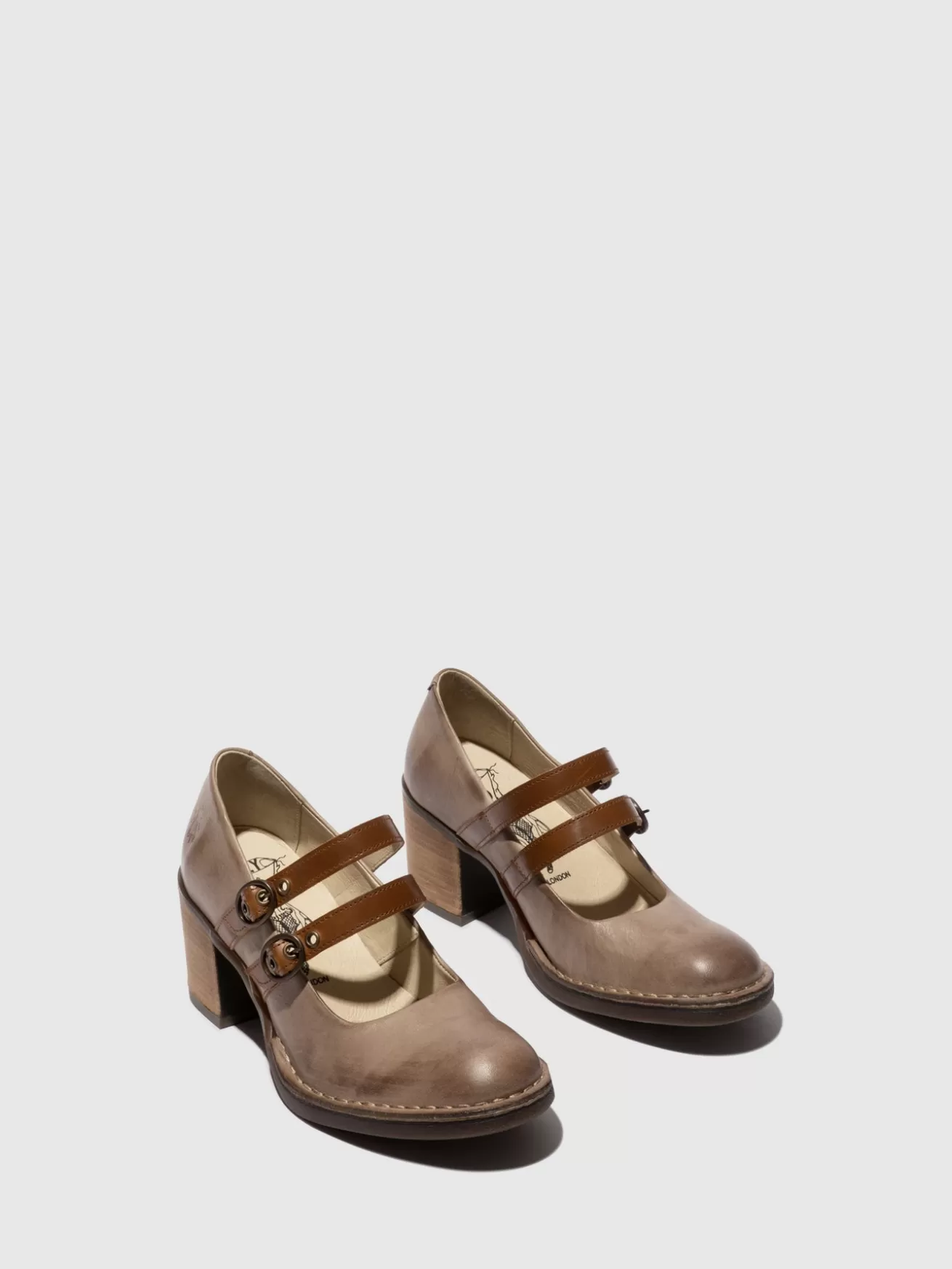 Sapatos Com Fivela Dupla Baly106Fly Taupe/Camel-Fly London Flash Sale