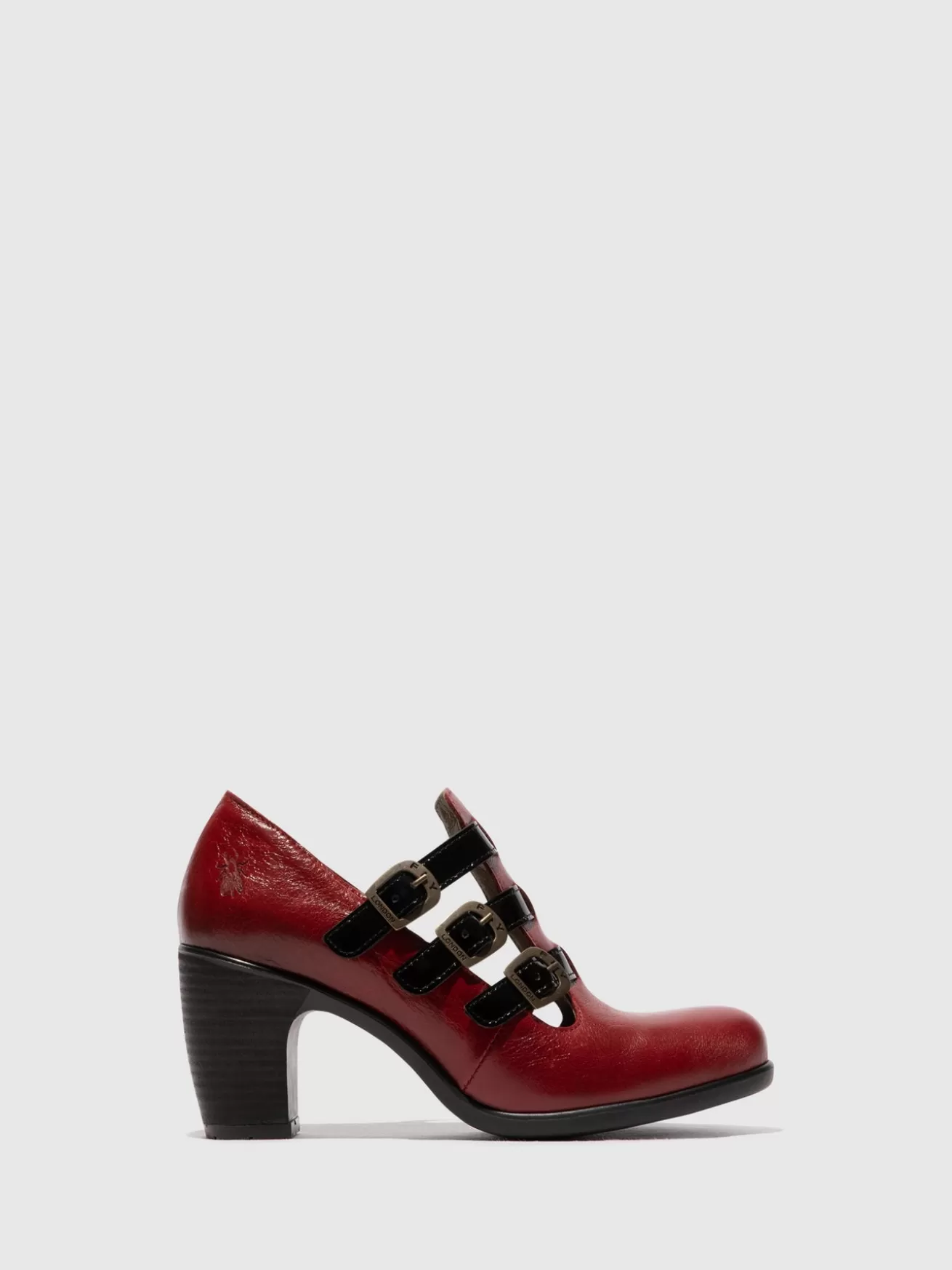 Sapatos Com Fivela Kacy011Fly Vermelho/Preto-Fly London Discount