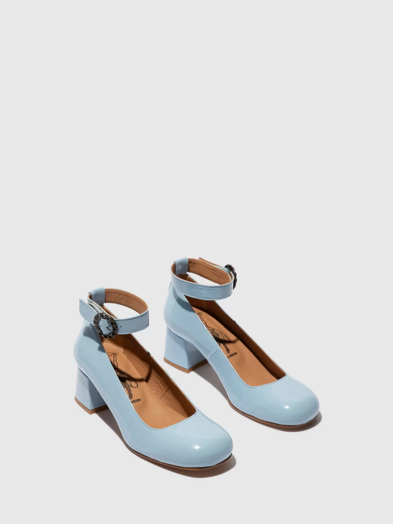 Sapatos Com Tira No Tornozelo Sazi082Fly Sky Blue-Fly London Cheap