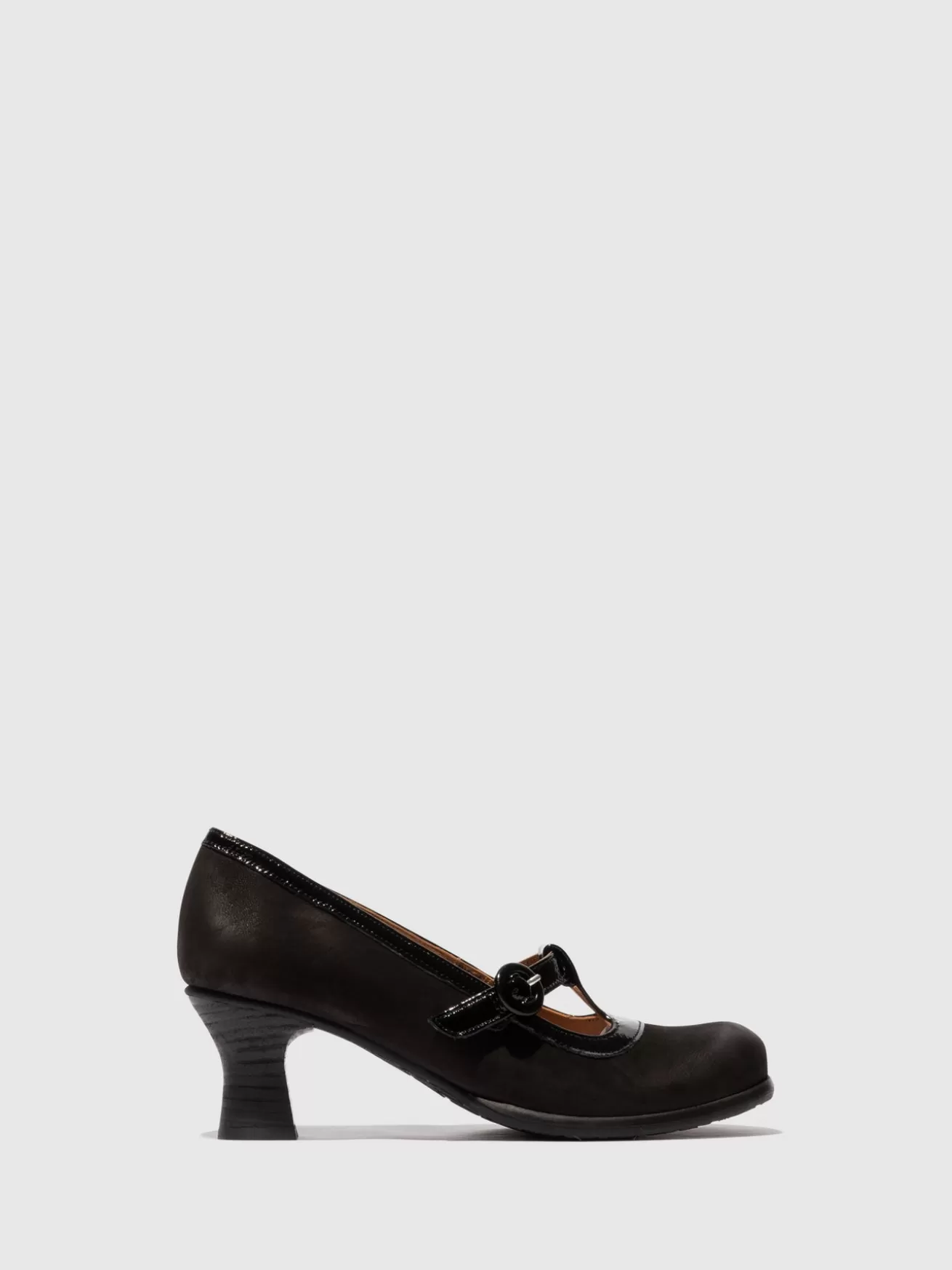 Sapatos De Salto Begi085Fly Preto/Preto-Fly London Clearance