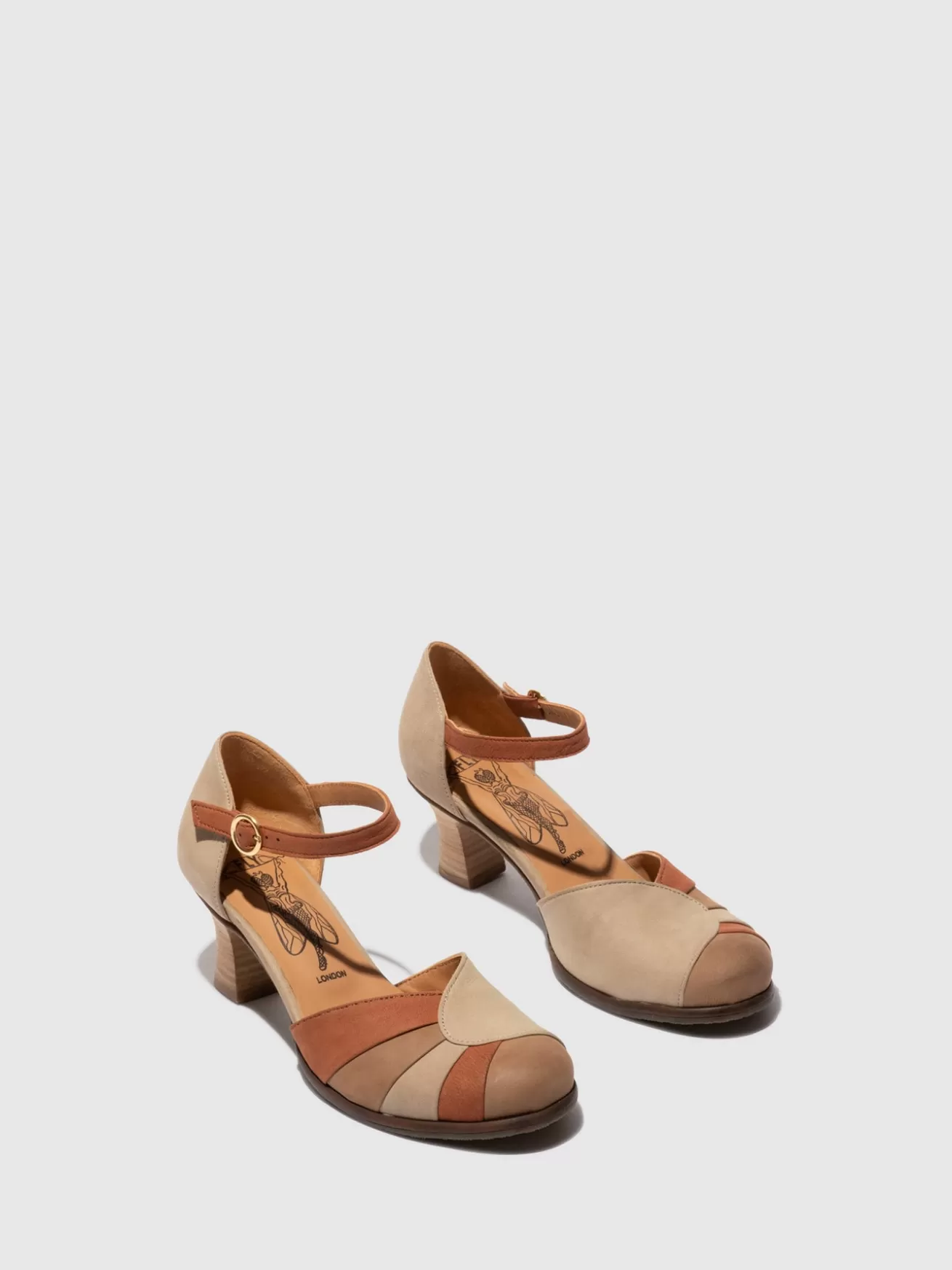 Sapatos De Salto Besh087Fly Beige/Taupe/Tan-Fly London Flash Sale